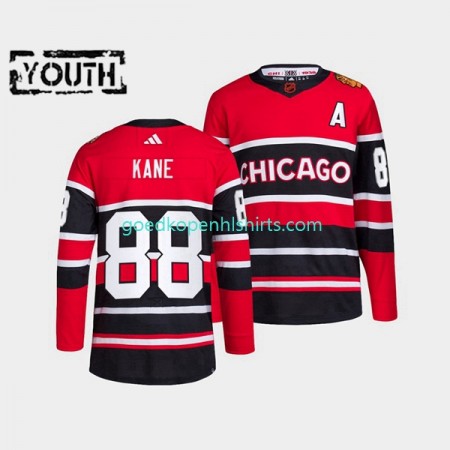 Chicago Blackhawks Patrick Kane 88 Adidas 2022-2023 Reverse Retro Rood Authentic Shirt - Kinderen